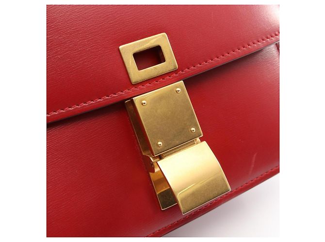 Céline Borsa a tracolla Celine Classic Box piccola in pelle rossa Rosso - vista 10