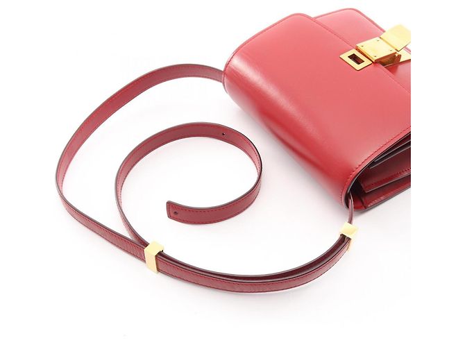 Céline Borsa a tracolla Celine Classic Box piccola in pelle rossa Rosso - vista 11