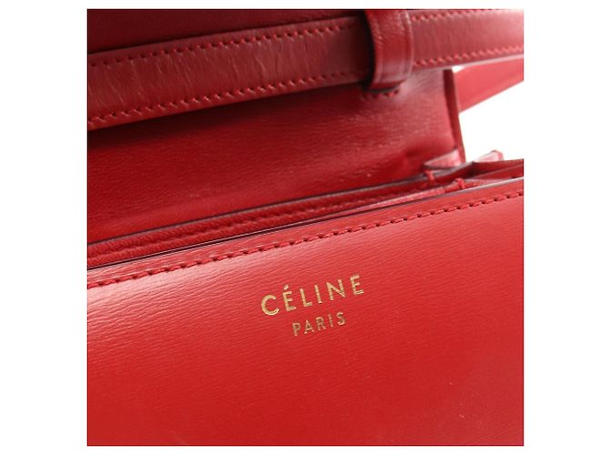 Céline Borsa a tracolla Celine Classic Box piccola in pelle rossa Rosso - vista 4