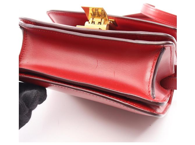 Céline Borsa a tracolla Celine Classic Box piccola in pelle rossa Rosso - vista 7