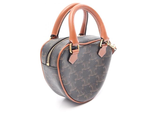 Céline Borsa a 2 modi Celine Triomphe a forma di cuore Marrone Nero - vista 2