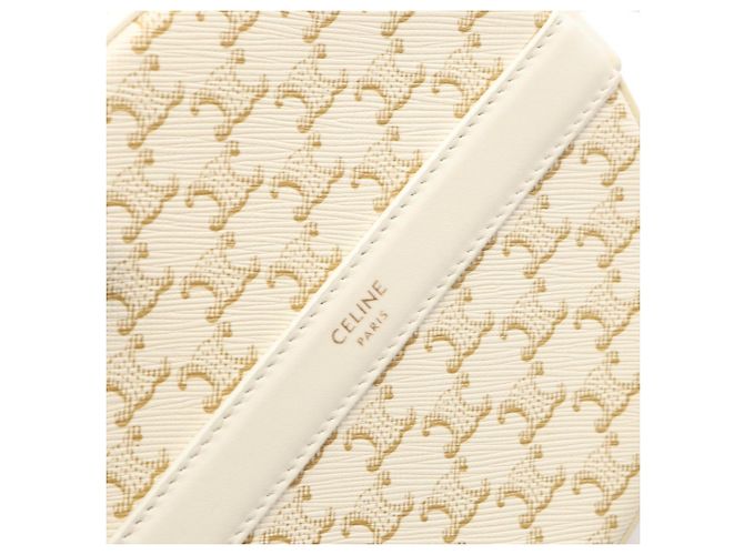 Céline Borsa a Spalla Celine Triomphe Round Purse Bianco - vista 6