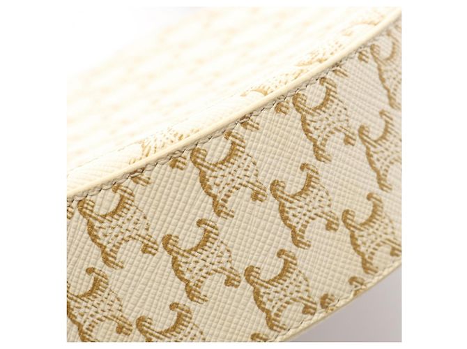 Céline Borsa a Spalla Celine Triomphe Round Purse Bianco - vista 9