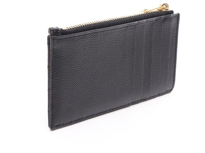 Tarjetero de cuero negro Yves Saint Laurent - vista 2