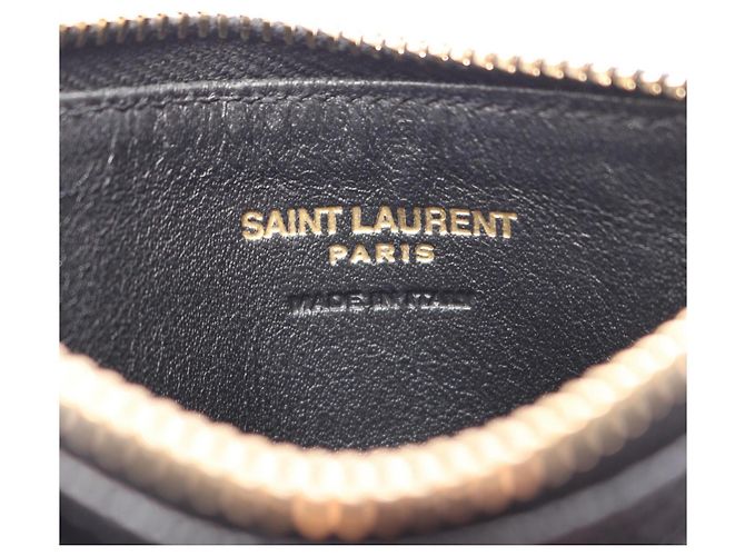 Tarjetero de cuero negro Yves Saint Laurent - vista 4