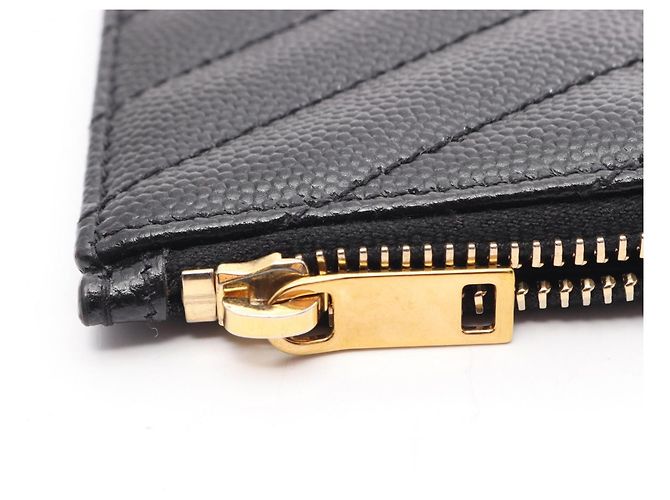 Tarjetero de cuero negro Yves Saint Laurent - vista 6