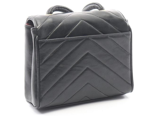 Borsa a Spalla Chanel Black V-Stitch Nero - vista 2