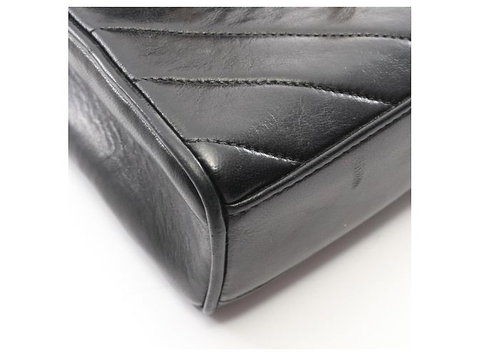 Borsa a Spalla Chanel Black V-Stitch Nero - vista 7