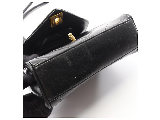 Borsa a Spalla Chanel Black V-Stitch Nero - vista 8