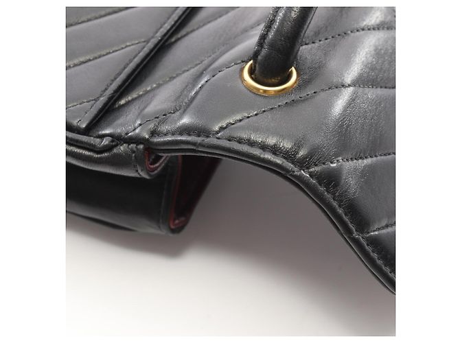 Borsa a Spalla Chanel Black V-Stitch Nero - vista 9