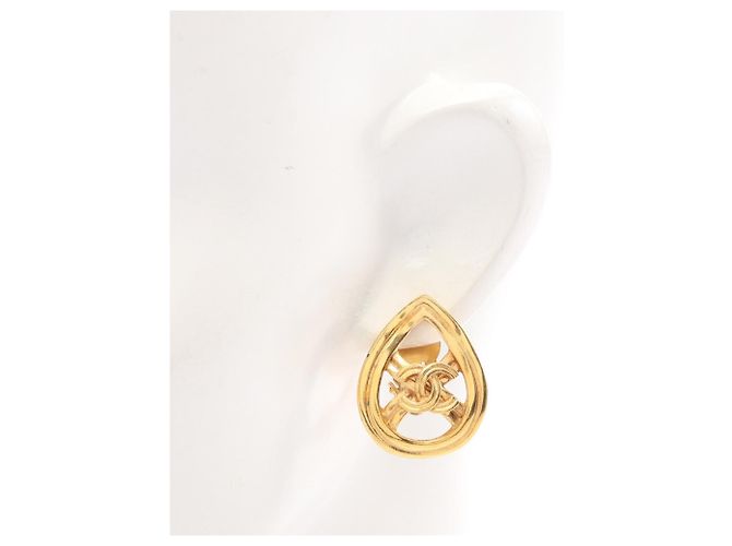 Chanel Coco Mark Teardrop Ohrringe Golden - Ansicht 4