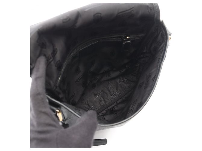Borsa a tracolla Gucci Guccissima in pelle nera Nero - vista 3