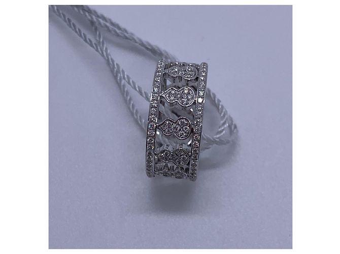 Autre Marque Anello Qeelin Kirin Wulu Eternity in Oro Bianco e Diamanti Argento - vista 3