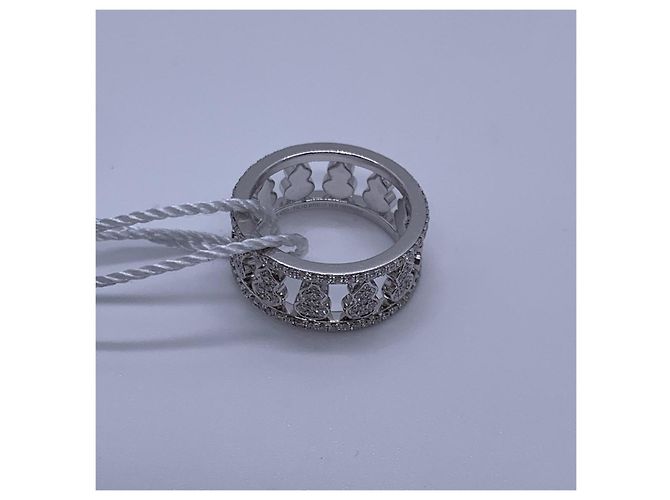Autre Marque Anello Qeelin Kirin Wulu Eternity in Oro Bianco e Diamanti Argento - vista 6
