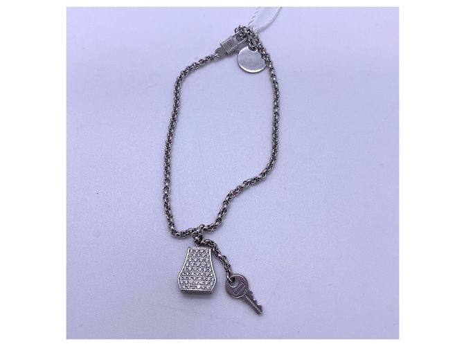 Hermès Kelly Clochette Schlüsselanhänger Diamanten Platin Silber - Ansicht 3