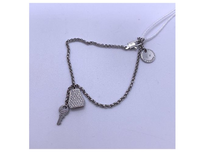 Hermès Kelly Clochette Schlüsselanhänger Diamanten Platin Silber - Ansicht 4