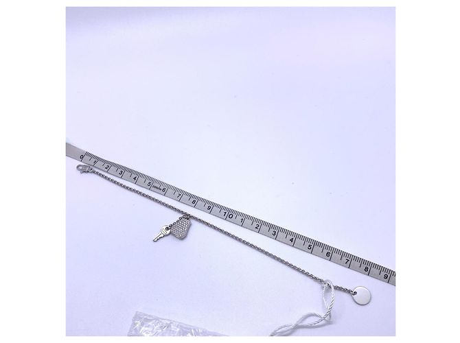 Hermès Kelly Clochette Schlüsselanhänger Diamanten Platin Silber - Ansicht 5
