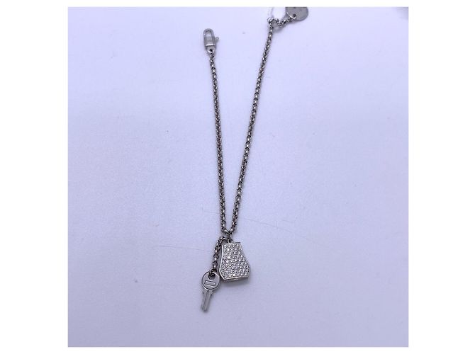 Hermès Kelly Clochette Schlüsselanhänger Diamanten Platin Silber - Ansicht 6