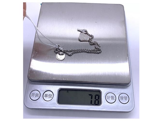 Hermès Kelly Clochette Schlüsselanhänger Diamanten Platin Silber - Ansicht 7