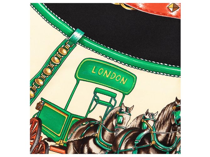 Hermès Hermes Carre 90 CHEVAUX DE TRAIT Schal Mehrfarben Gelb - Ansicht 6