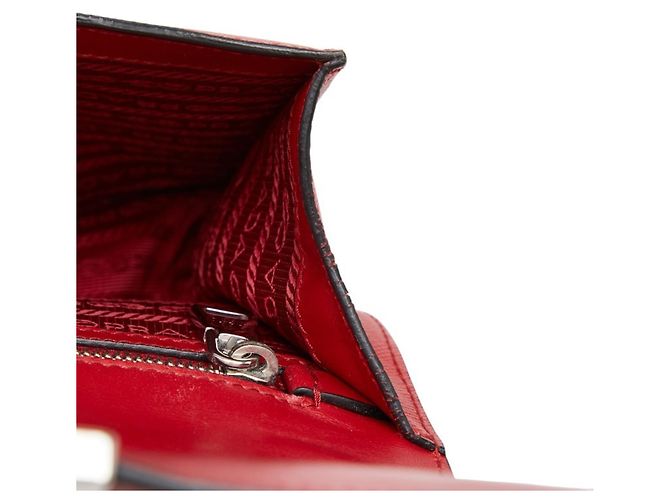 Saffiano Prada Chain Schultertasche Rot - Ansicht 13