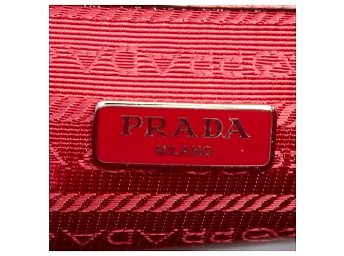 Saffiano Prada Chain Schultertasche Rot - Ansicht 16