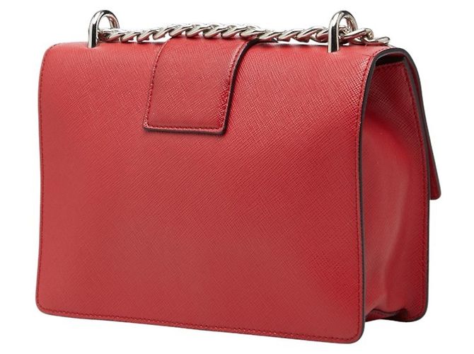 Saffiano Prada Chain Schultertasche Rot - Ansicht 2