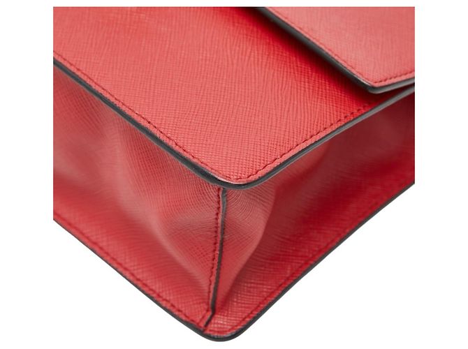 Saffiano Prada Chain Schultertasche Rot - Ansicht 4