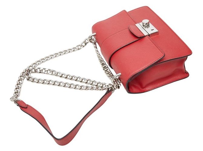 Saffiano Prada Chain Schultertasche Rot - Ansicht 8