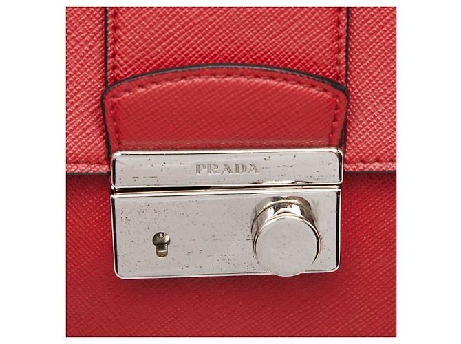 Saffiano Prada Chain Schultertasche Rot - Ansicht 9