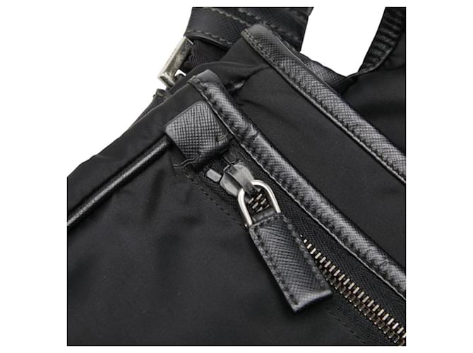 Borsa a tracolla e messenger con placca logo Triangle di Prada Nero - vista 15