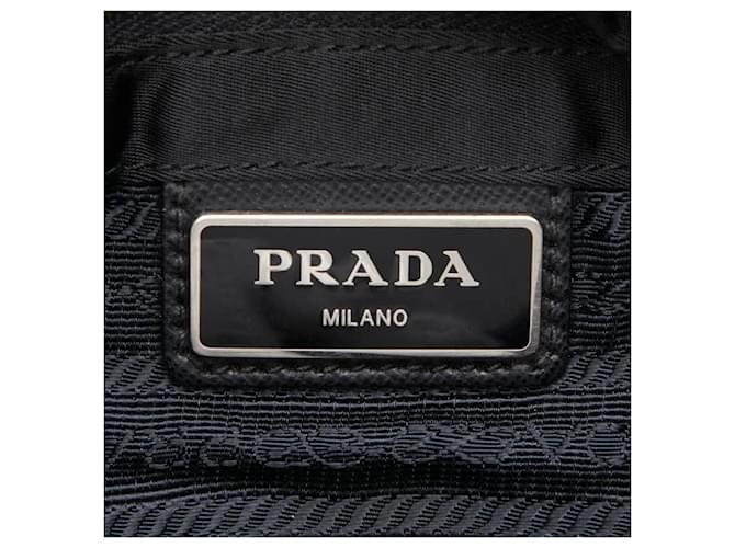 Borsa a tracolla e messenger con placca logo Triangle di Prada Nero - vista 18