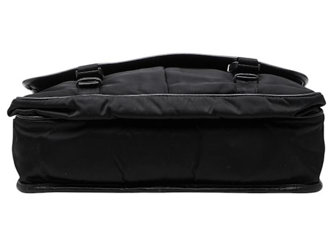 Borsa a tracolla e messenger con placca logo Triangle di Prada Nero - vista 3