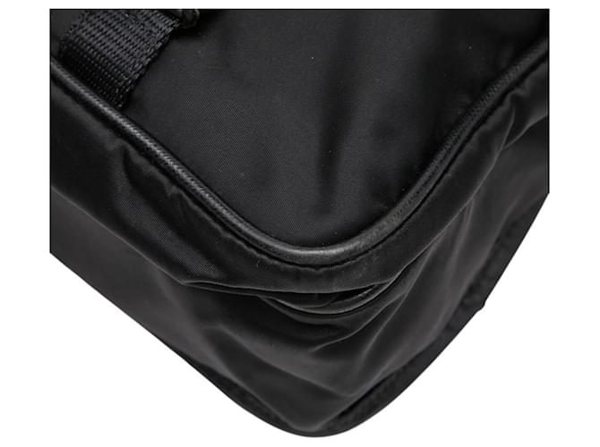 Borsa a tracolla e messenger con placca logo Triangle di Prada Nero - vista 4