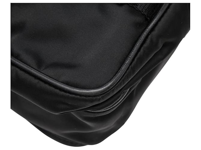 Borsa a tracolla e messenger con placca logo Triangle di Prada Nero - vista 5