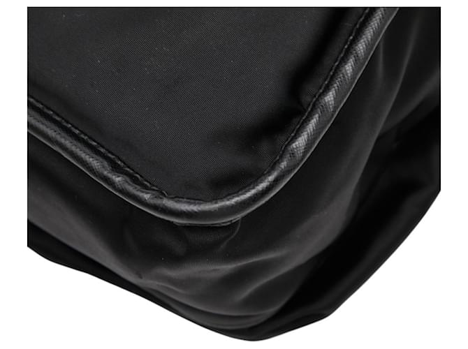 Borsa a tracolla e messenger con placca logo Triangle di Prada Nero - vista 6