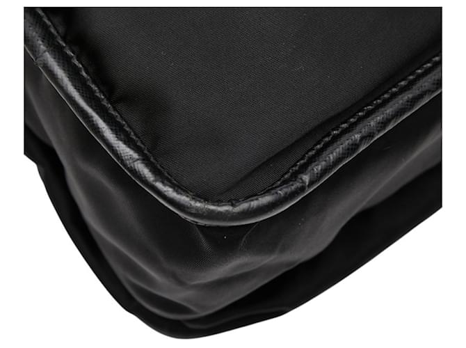 Borsa a tracolla e messenger con placca logo Triangle di Prada Nero - vista 7