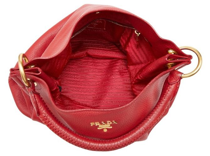 Borsa Tote a Spalla Prada Logo Rosso - vista 13