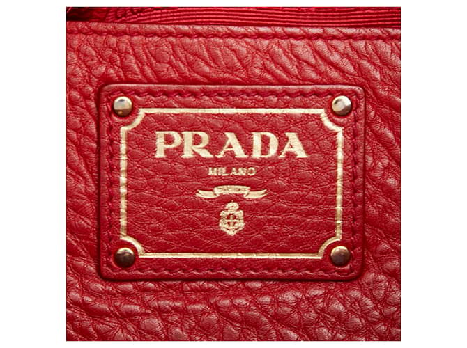 Borsa Tote a Spalla Prada Logo Rosso - vista 15