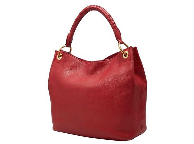 Borsa Tote a Spalla Prada Logo Rosso - vista 2