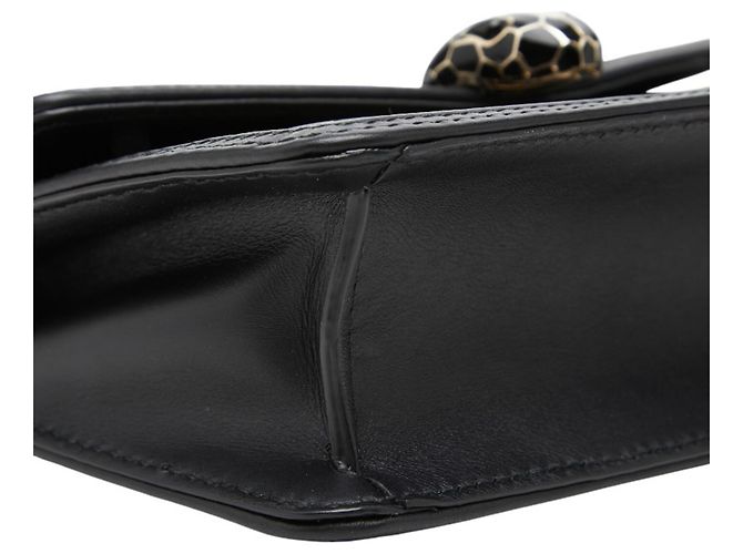 Bulgari Borsa a tracolla con catena Bvlgari Serpenti Diamond Blast Nero - vista 7