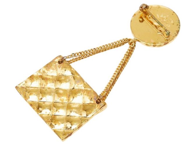 Chanel Coco Mark Matelassé Vintage Brosche Golden - Ansicht 2