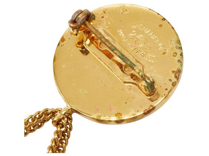 Chanel Coco Mark Matelassé Vintage Brosche Golden - Ansicht 3
