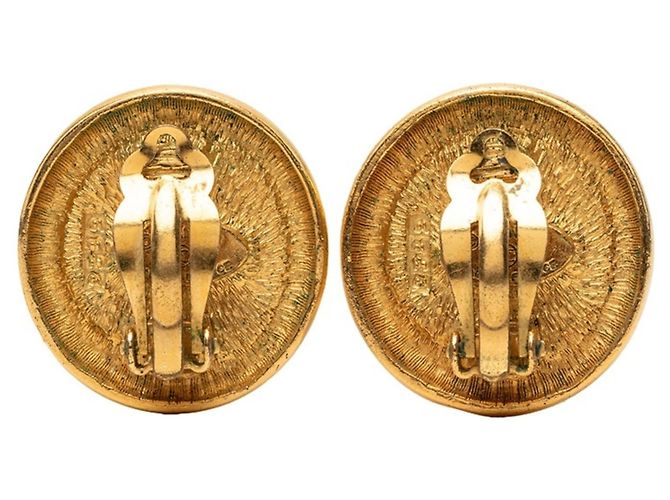Orecchini a clip rotondi Chanel Coco Mark Vintage D'oro - vista 2