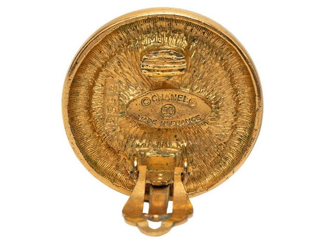 Orecchini a clip rotondi Chanel Coco Mark Vintage D'oro - vista 3