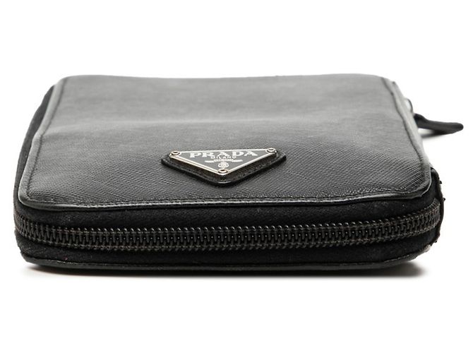 Cartera larga de cuero Saffiano negro Prada - vista 3