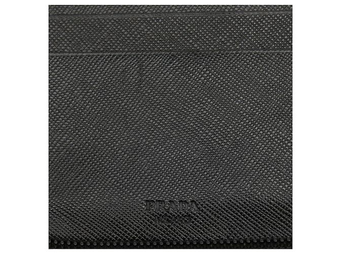 Cartera larga de cuero Saffiano negro Prada - vista 6