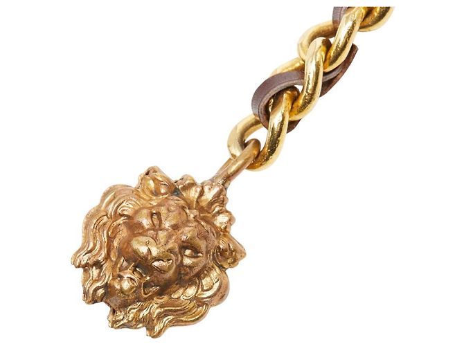 Cinto de corrente de couro banhado a ouro Chanel Dourado - vista 3