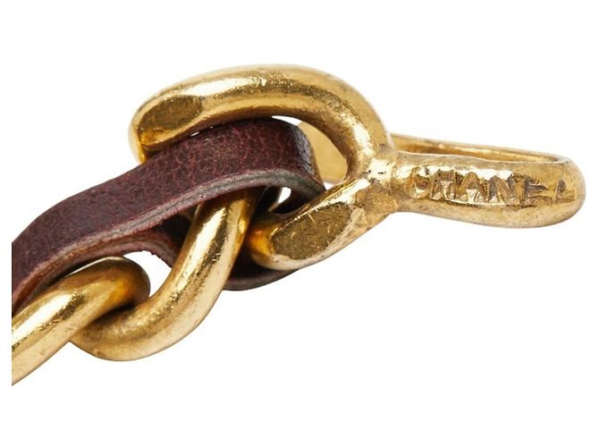 Cinto de corrente de couro banhado a ouro Chanel Dourado - vista 4