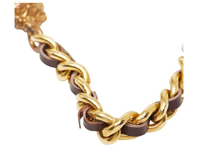 Cinto de corrente de couro banhado a ouro Chanel Dourado - vista 5